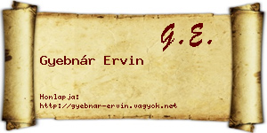 Gyebnár Ervin névjegykártya